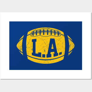 LA Retro Football - Blue Posters and Art